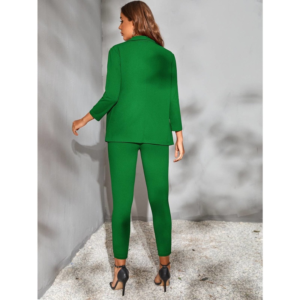 2 piece set pantsuit Open Front Blazer jacket & dress Pants black - Picture 8 of 11